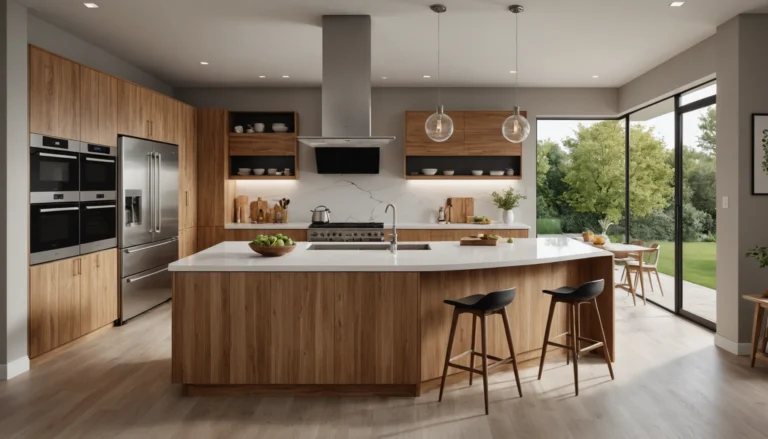 ilot central en bois pour cuisine