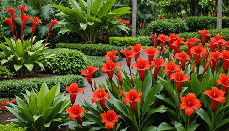 cannas fleurs rouges