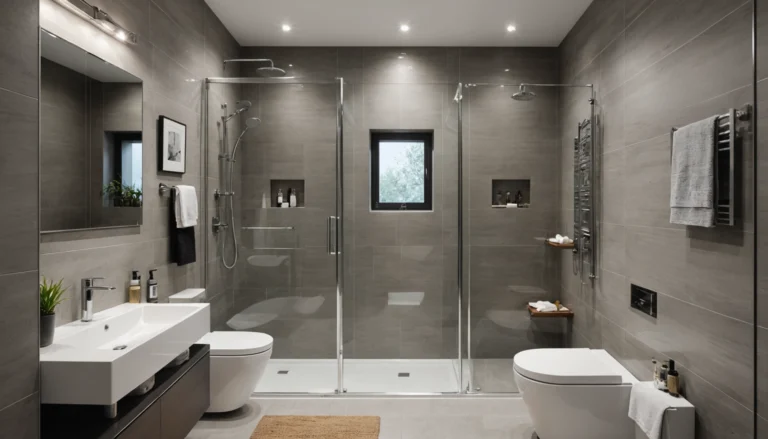 petite salle de bain avec douche et baignoire