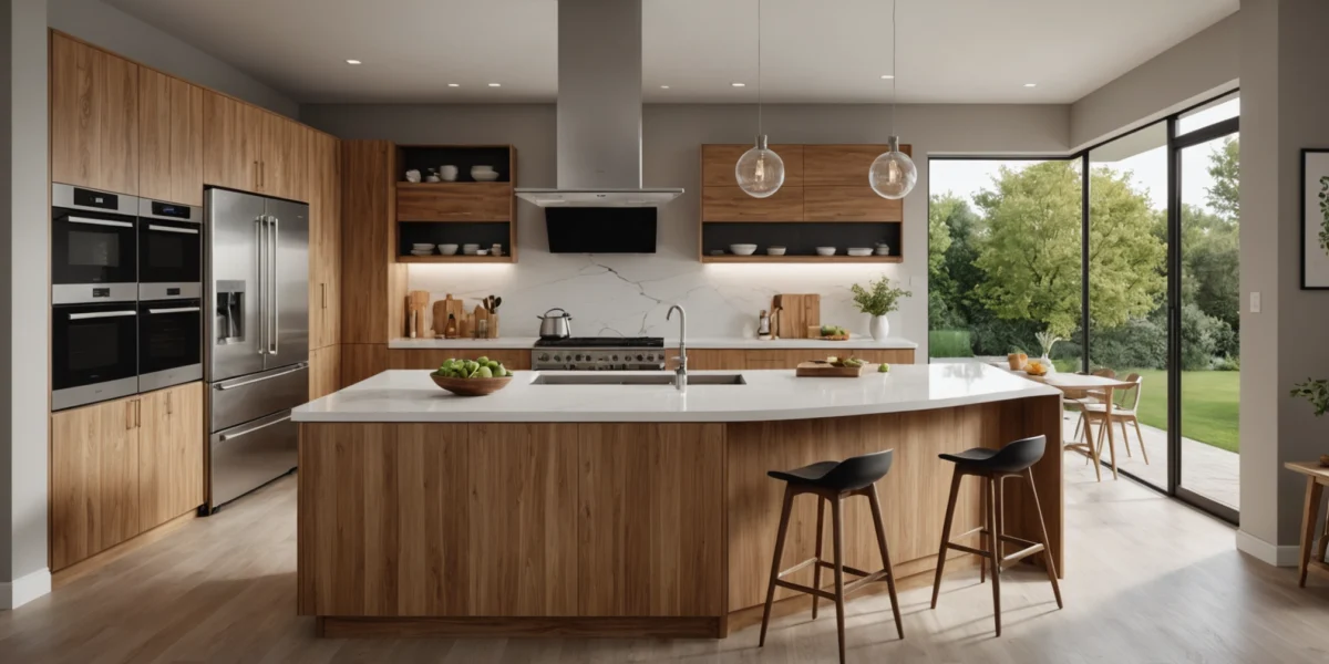 ilot central en bois pour cuisine