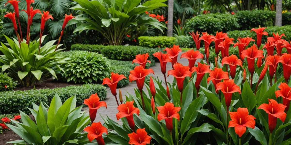 cannas fleurs rouges