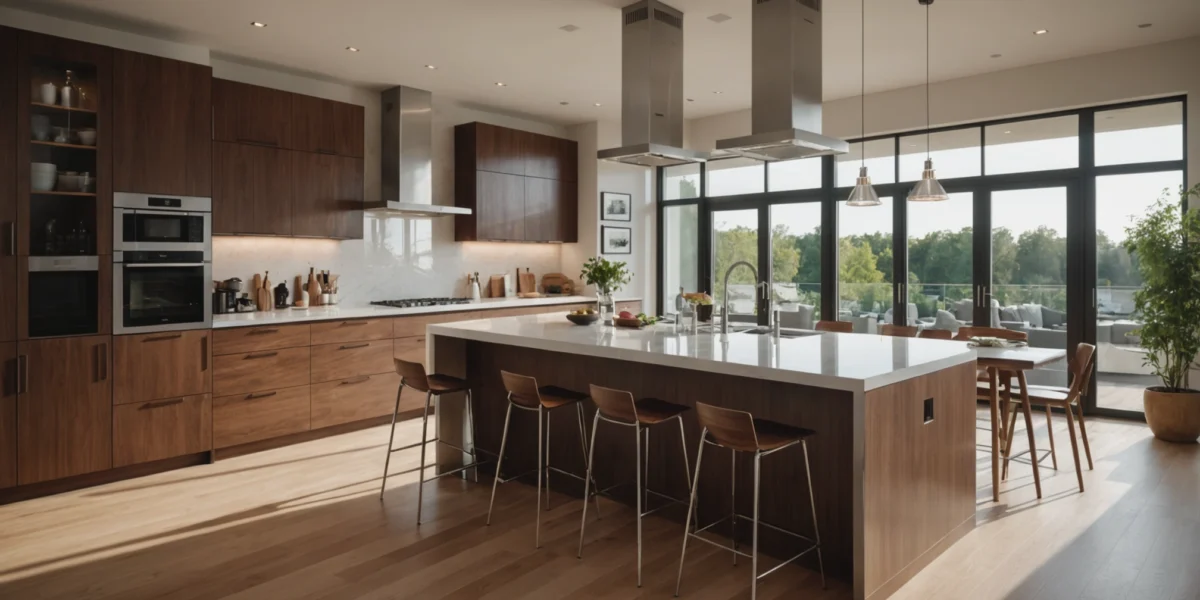 ilot central en bois pour cuisine