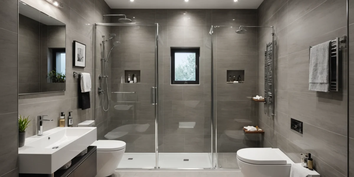 petite salle de bain avec douche et baignoire