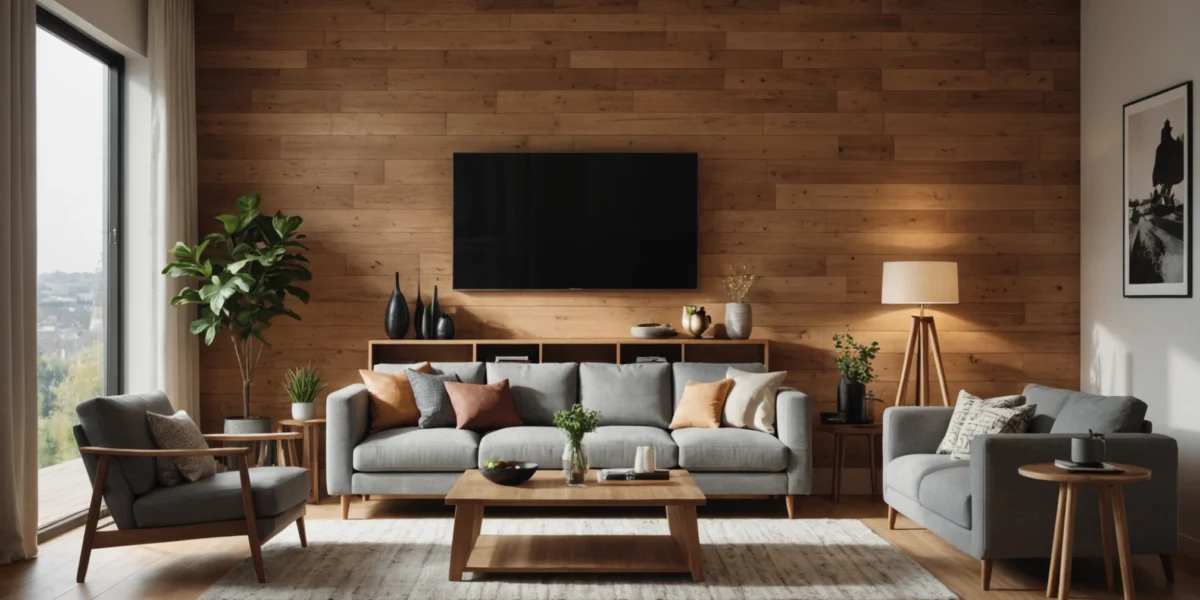 revêtement mural en bois intérieur
